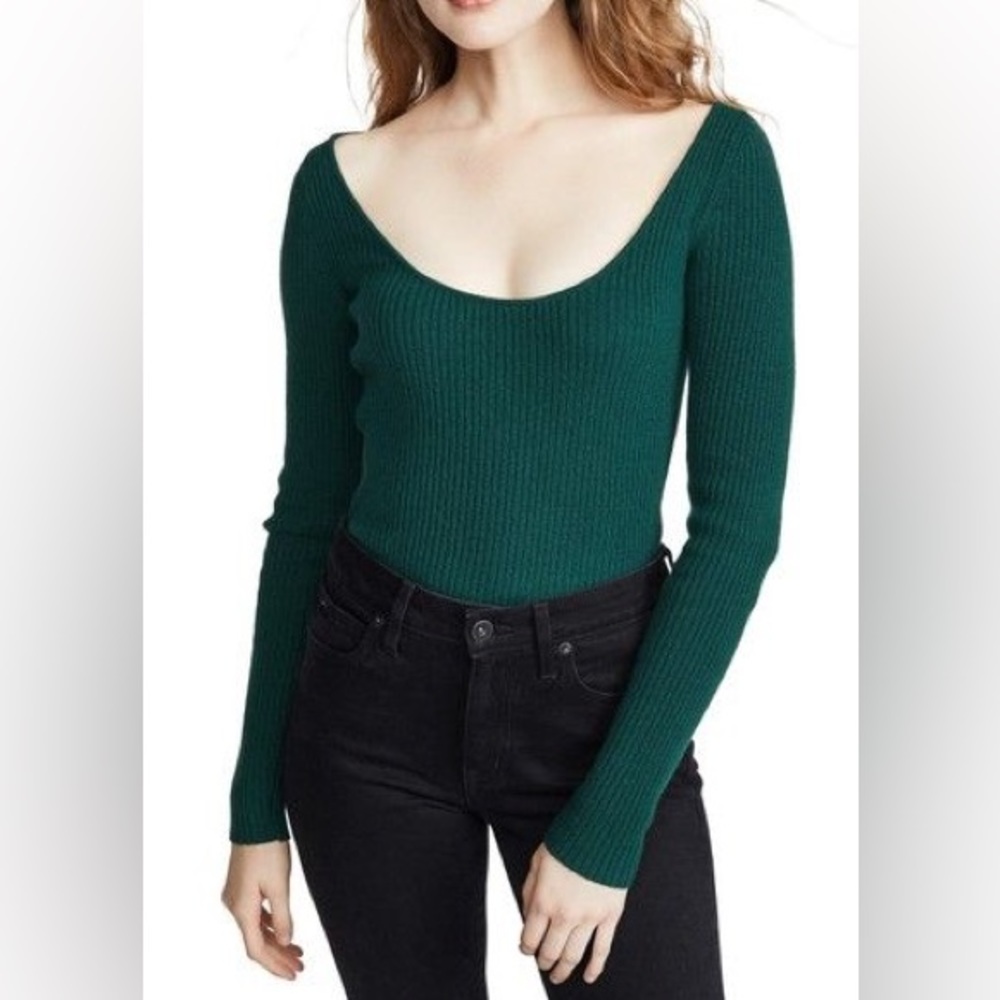 reformation Mia sweater emerald green